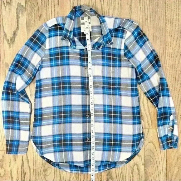 American Eagle Women’s AHHMAZING Blue Plaid Flannel Size X-Small - Picture 9 of 12